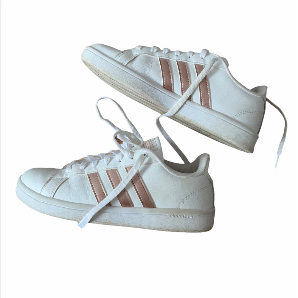 Adidas Rose Gold Neo Cloudfoam Grand Court Shoes